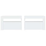 vidaXL Tables de chevet 2 Pièces avec LED Blanc 60x35x40 cm