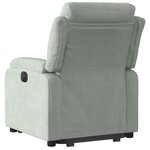 vidaXL Fauteuil inclinable Gris clair Velours