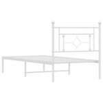 vidaXL Cadre de lit métal sans matelas avec tête de lit blanc 90x200cm