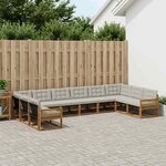 vidaXL Ensemble de canapés d'extérieur 10 Pièces Naturel et gris clair