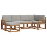 vidaXL Ensemble de canapés d'extérieur 6 pc Gris Naturel et Clair