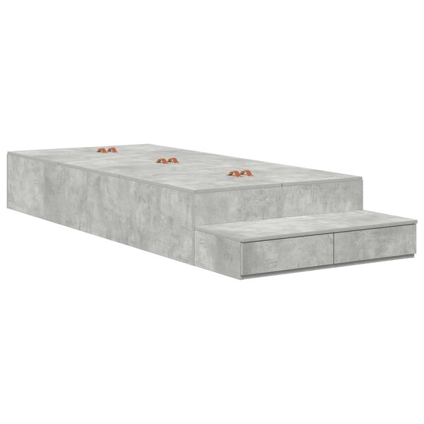 vidaXL Cadre de lit gris béton 80x200 cm