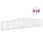 vidaXL Paniers à gabions arqués 10 Pièces 400x30x60/80 cm Fer galvanisé