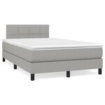 vidaXL Sommier à lattes de lit avec matelas Gris clair 120x200cm Tissu