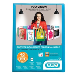 Protège-documents Transparence personnalisable A4 20 Pochettes Bleu OXFORD