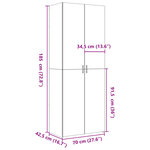 vidaXL Buffet haut chêne fumé 70x42 5x185 cm bois d'ingénierie