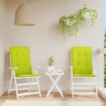 vidaXL Coussins de chaise de jardin à dossier haut lot de 2 vert vif