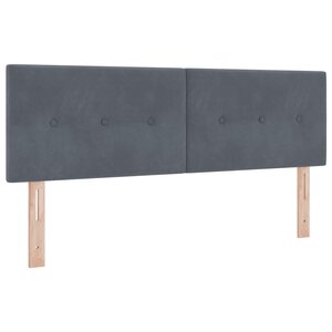 vidaXL Tête de lit LED avec bandes LED Gris 144 cm Velours