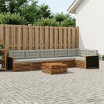 vidaXL Ensemble de canapés d'extérieur 7 Pièces Naturel et gris clair