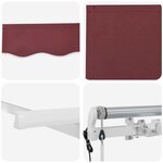 vidaXL Auvent Rétractable Bordeaux 350 x 200 cm Polyester et Aluminium