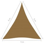 vidaXL Voile d'ombrage 160 g/m² Taupe 5x6x6 m PEHD