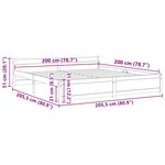 vidaXL Cadre de lit sans matelas bois massif 200x200 cm