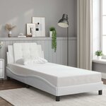 vidaXL Cadre de lit sans matelas Zadar blanc 90x200 cm similicuir