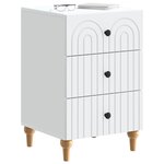 vidaXL Cabinet de chevet Blanc 43 x 41 x 66 5 cm Bois d'ingénierie