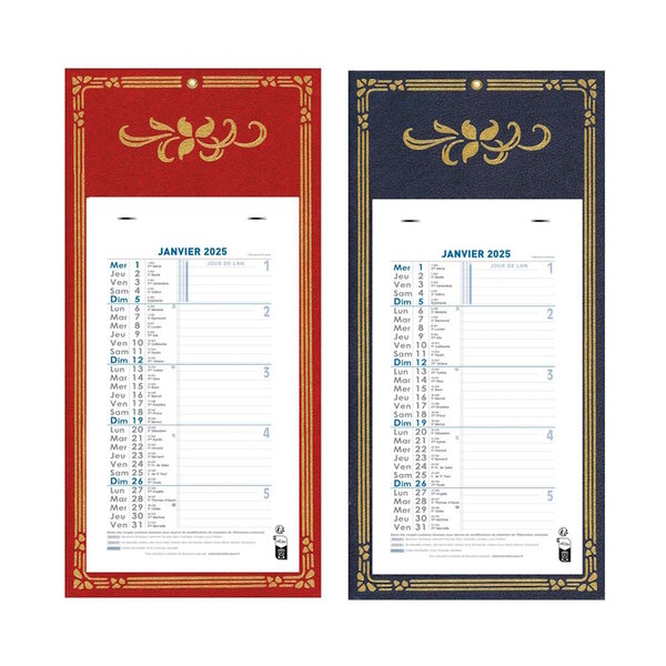Calendrier 2025 Bloc Mensuel Mural - 16x33cm - Couleur aléatoire*