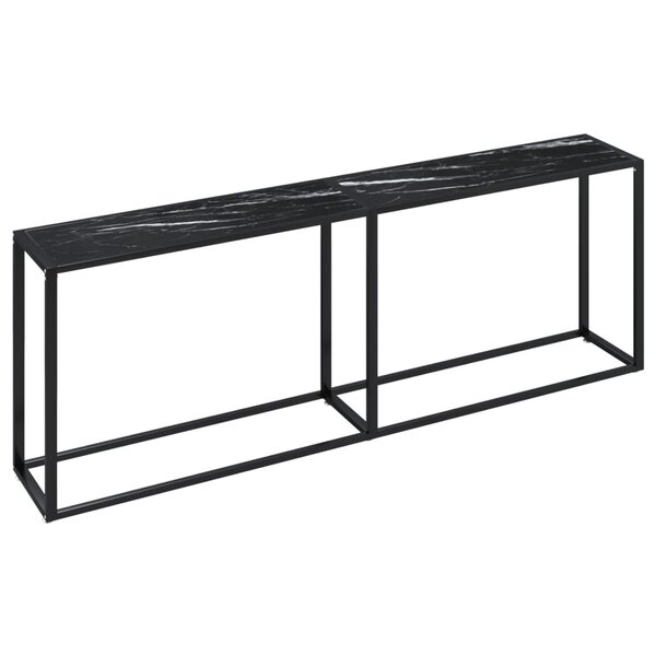 vidaXL Table console Marbre noir 220x35x75 5 cm Verre trempé