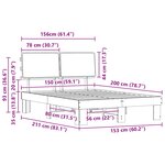 vidaXL Cadre de lit avec tête de lit rembourrée Gris clair