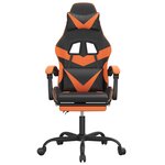 vidaXL Chaise de jeu avec repose-pied Noir et orange Similicuir