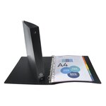 Classeur 4 anneaux 30 mm polypropylène Opaque A4 maxi Noir x 20 EXACOMPTA