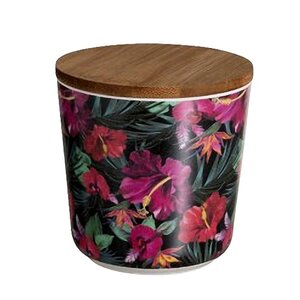 Pot en bambou - fleurs d'hibiscus 11 cm