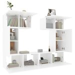 vidaXL Ensemble de meubles TV 6 Pièces Blanc Bois d'ingénierie