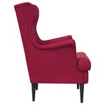 vidaXL Fauteuil Bordeaux Velours