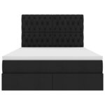 vidaXL Lit de Rangement Noir 140 x 190 cm Cuir synthétique