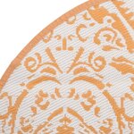 vidaXL Tapis d'extérieur ARAKIL orange et blanc Ø160 cm PP
