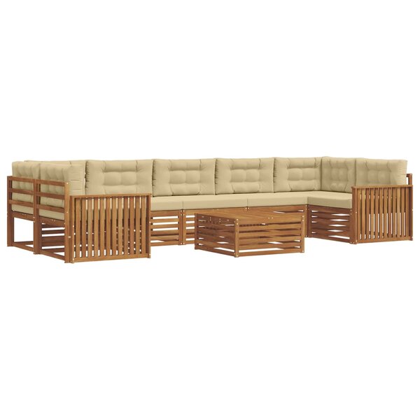 vidaXL Ensemble de canapés d'extérieur 8 Pièces Naturel et Beige