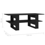 Vidaxl table basse noir 110x55x42 cm aggloméré