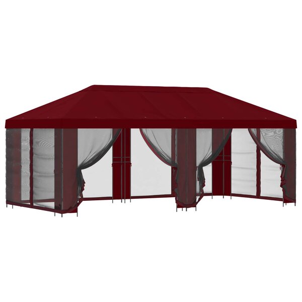 vidaXL Abri de jardin avec parois 6 x 3 m Bordeaux Polyester et Acier