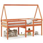 vidaXL Lit haut sans matelas cire marron 90x200 cm bois de pin massif