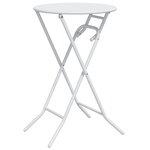 vidaXL Table de jardin pliante Blanche Ø50x72 cm Acier