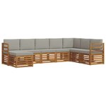 vidaXL Ensemble de canapés d'extérieur 8 Pièces Gris Naturel et Clair