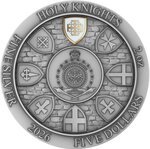 Monnaie JERUSALEM Holy Knights 2 Oz Argent 5 Dollars Niue 2026 (PRÉCOMMANDE)