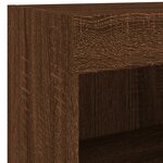 vidaXL Meuble TV muraux 4 Pièces avec lumières LED chêne marron