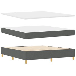 vidaXL Lit à ressorts avec matelas et banc Gris foncé 180x200 cm Tissu