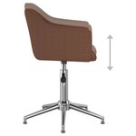 vidaXL Chaise pivotante de salle à manger Marron Tissu