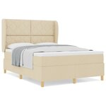 vidaXL Lit à ressort avec matelas Crème 140x200 cm Tissu