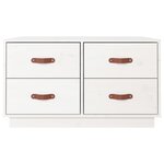 vidaXL Table basse Blanc 80x80x45 cm Bois massif de pin