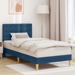 vidaXL Cadre de lit avec tête de lit Bleu 100 x 200 cm Tissu