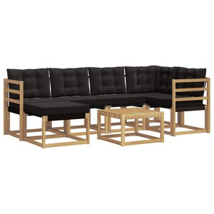 vidaXL Ensemble de canapés d'extérieur 7 pc Blanc et noir