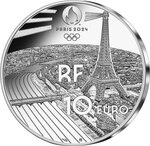 Pièce de monnaie en Argent 10 Euro g 22.2 Millésime 2024 Olimpic Games Paris 2024 GOLF