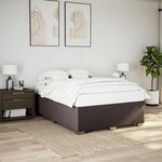 vidaXL Sommier à lattes de lit avec matelas Marron foncé 140x190 cm