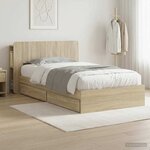 vidaXL Cadre de lit avec rangement Chêne Sonoma 100 x 200 cm
