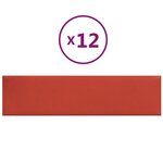 vidaXL Panneaux muraux 12 Pièces Rouge 60x15 cm Similicuir 1 08 m²