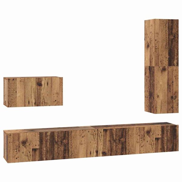 vidaXL Ensemble meuble TV 4 Pièces Bois ancien 30.5 x 30 x 110 cm