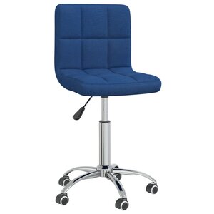 Chaise fauteuil siège pivotante de bureau informatique étude tissu bleu 02_0024089
