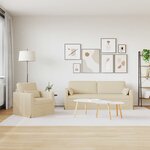 vidaXL Canapé 2 Pièces Crème 198 x 78 x 80 cm tissu