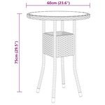 vidaXL Mobilier à dîner de jardin 3 Pièces Résine tressée Noir